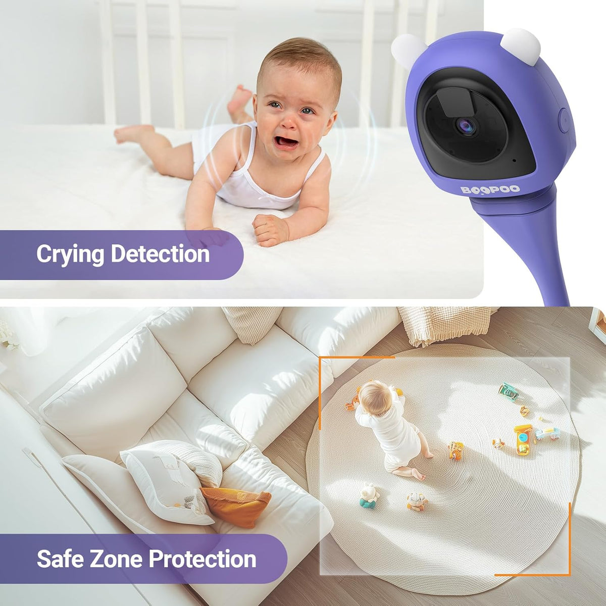 Baby Camera Monitor for AI Solution for Breathing Tracker, 2K HD Baby Monitor with Camera with
