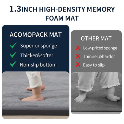 ACOMOPACK Baby Play Mat for Floor 1.3" Thick Memory Foam Play Mat 79"×118" Tummy Time Crawling with