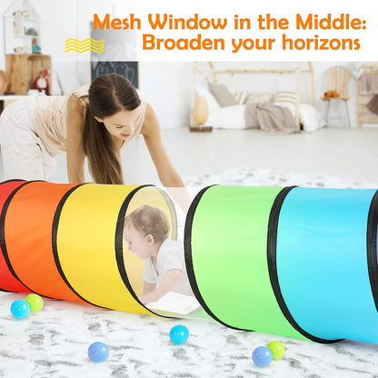 Kids Play Tunnel Tent for Toddlers, Colorful Pop Up Crawl Tunnel Toy for Baby or Pet with