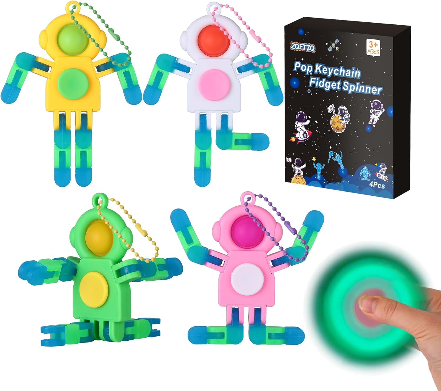 Astronaut Pop Transformable Fidget Spinner - Adult Fidget Spinner Keychain deformable Robot Fidget