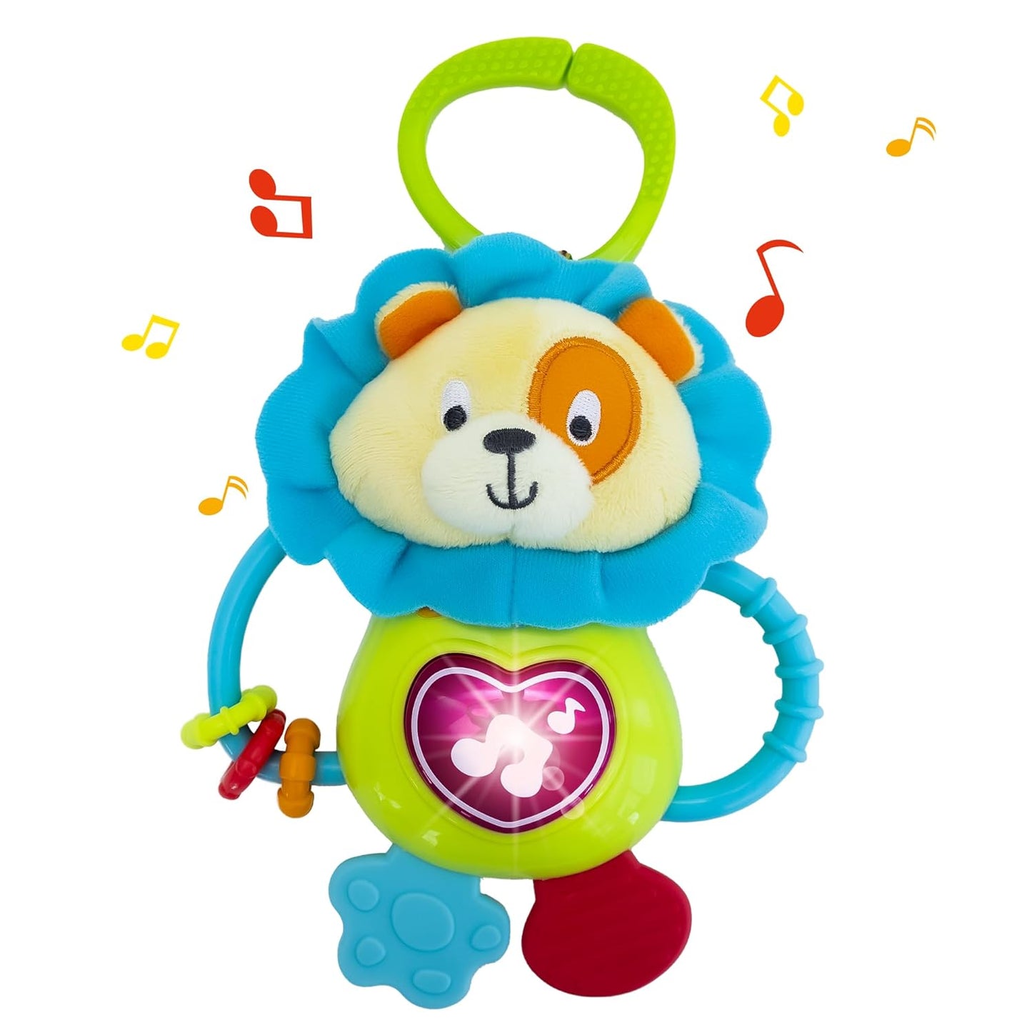 KiddoLab Musical Caesar Teething Toy for 3 Months and Up - Baby Teether, Rattle & Musical Toy with