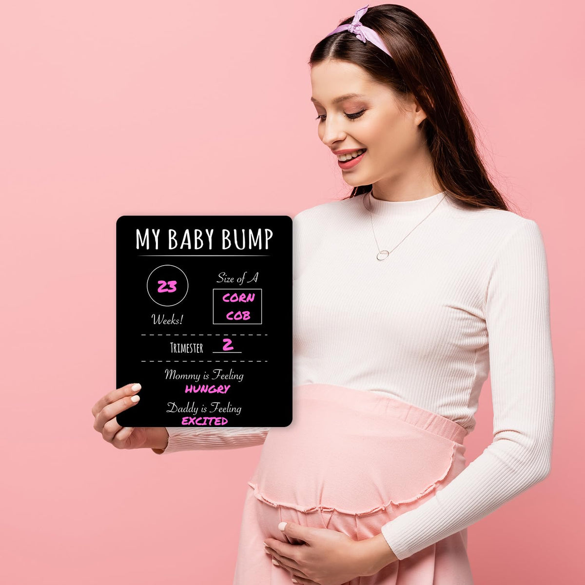 Pregnancy Timeline Sign/My Baby Bump Infant Chalkboard Style Milestone Photo Prop Board / 10" x 12"