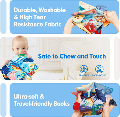 hahaland Baby Books 0-6 Months,Infant Tummy Time Toy High Contrast Sensory Baby Toys 6 to 12 Months