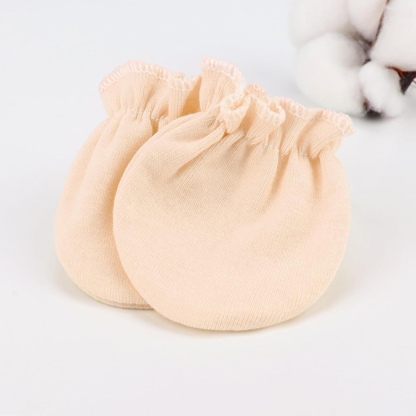 BQUBO Newborn Infant Toddler Mittens No Scratch Cotton Elastic Wrist Gloves Hypoallergenic for 0-6