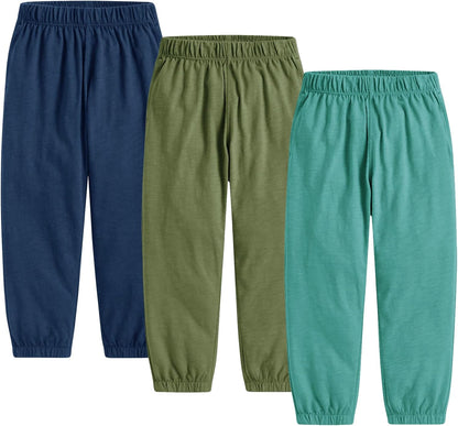 Toddler Boy 3 Pack Long Bloomers Baby Soft Cotton Basic Sweatpants Kids Summer Fall Solid Casual