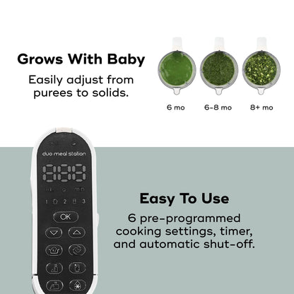 Babymoov Duo Meal Station: 6-in-1 Baby Food Maker | Steams, Blends, Warms, Defrosts, Sterilizes