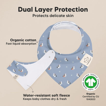8-Pack Organic Baby Bandana Bibs for Boys, Girls - Super Absorbent Triangle Baby Bibs for Drooling