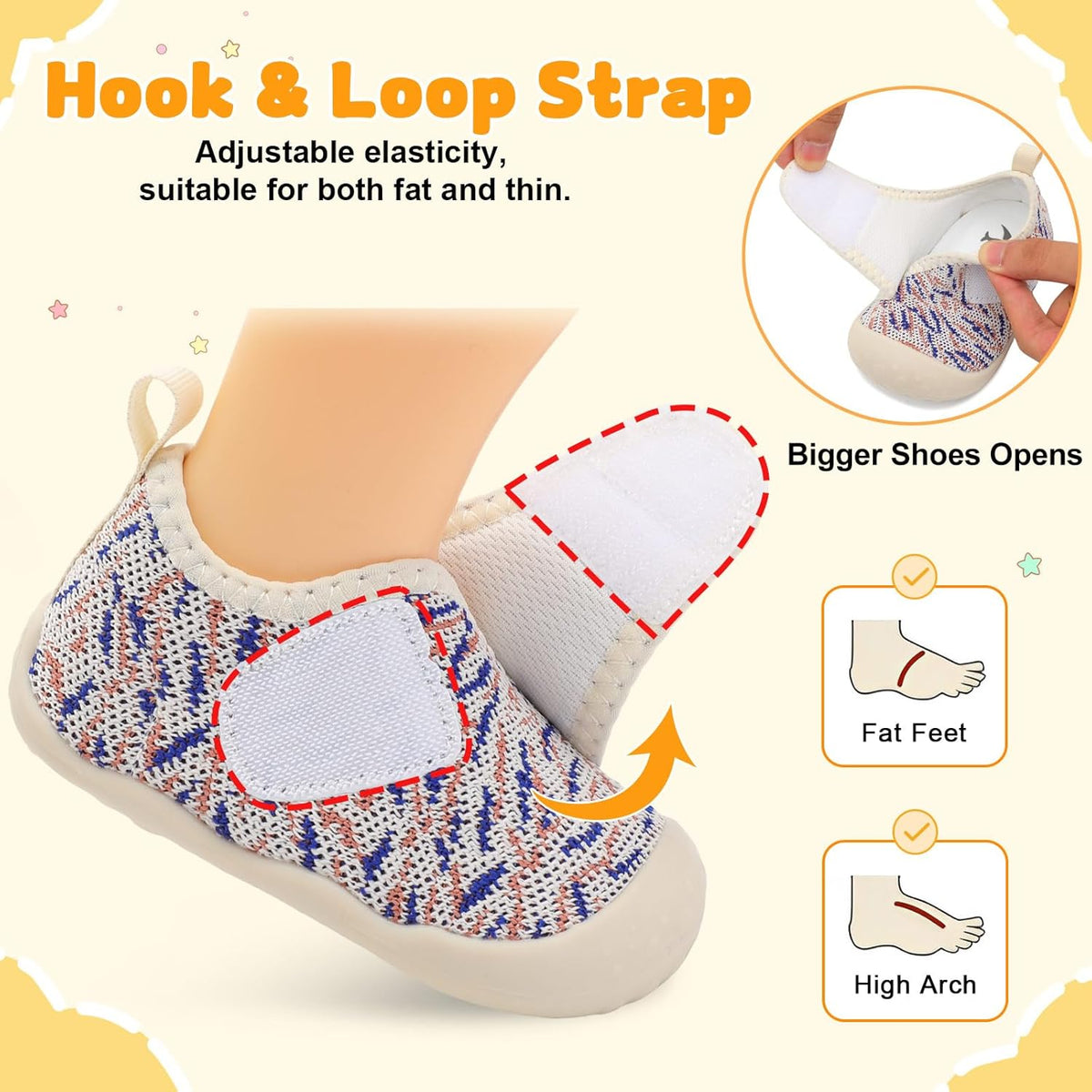 FEETCITY Baby First Walking Shoes Wide Baby Shoes Infant Sneakers Newborn Crib Shoe Barefoot