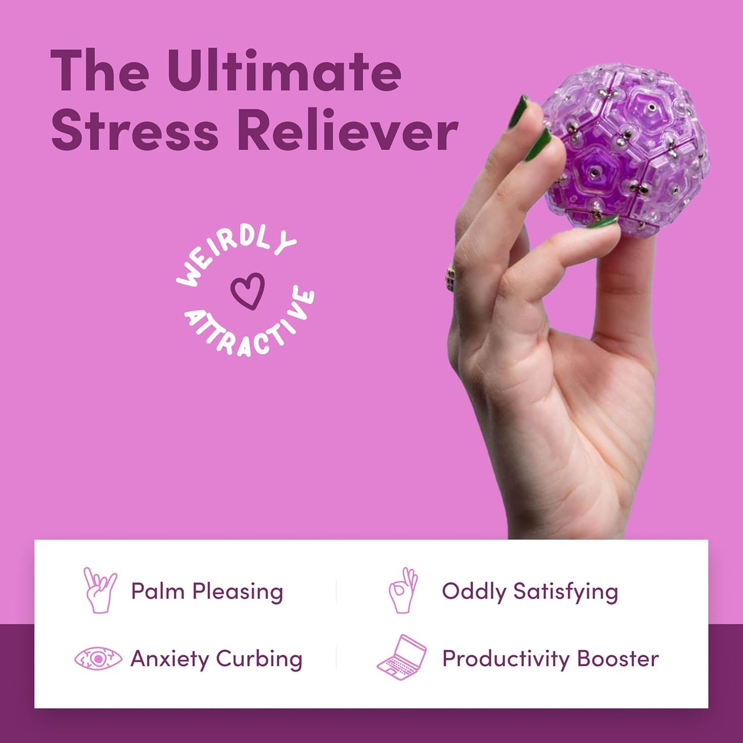 Speks Geode Sphere Magnetic Fidget Toy for Adults | Quiet Adult Sensory Toy for Stress Relief &