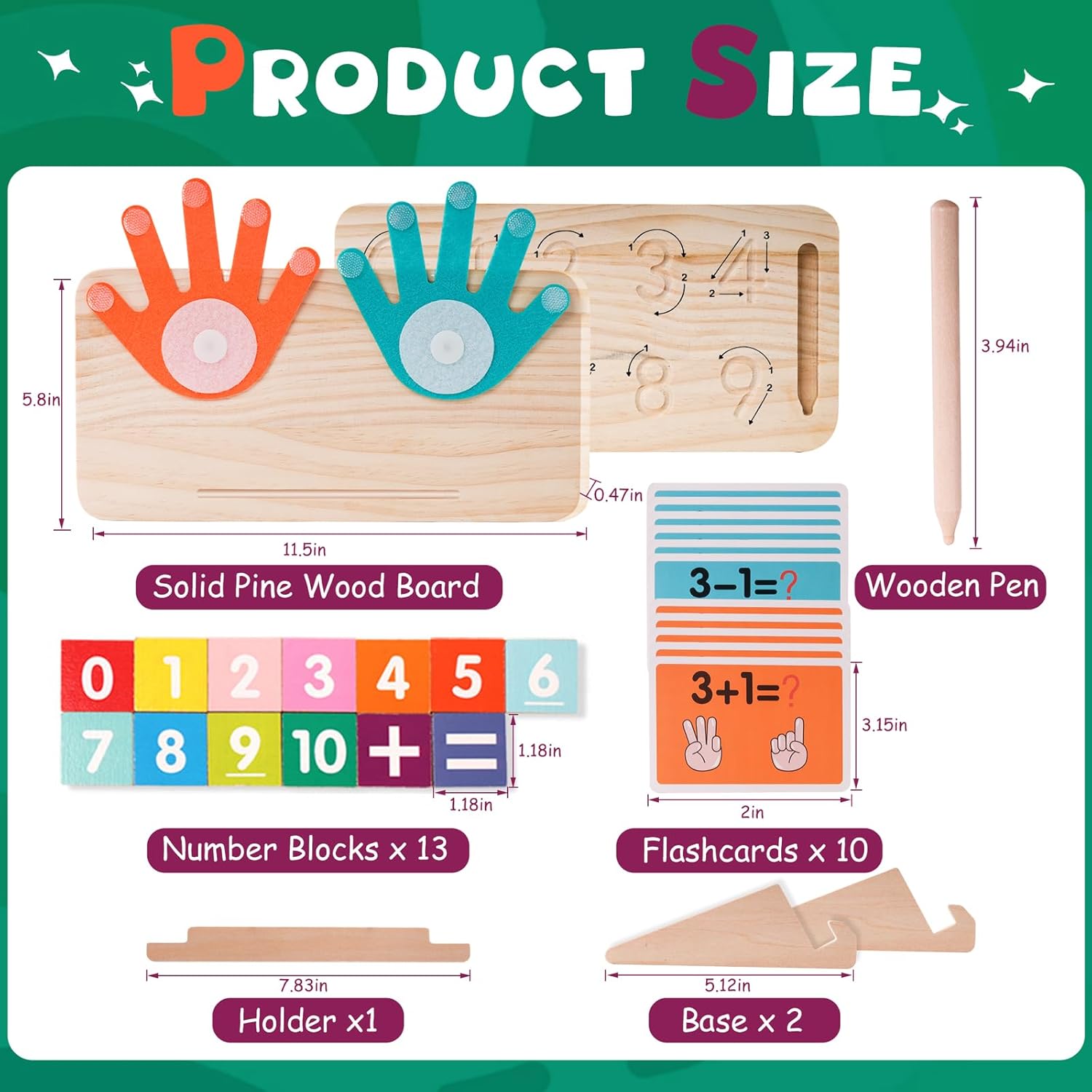 Hirger Preschool Learning Toys for Toddlers 2-4, Educational Math Manipulatives Number Counting