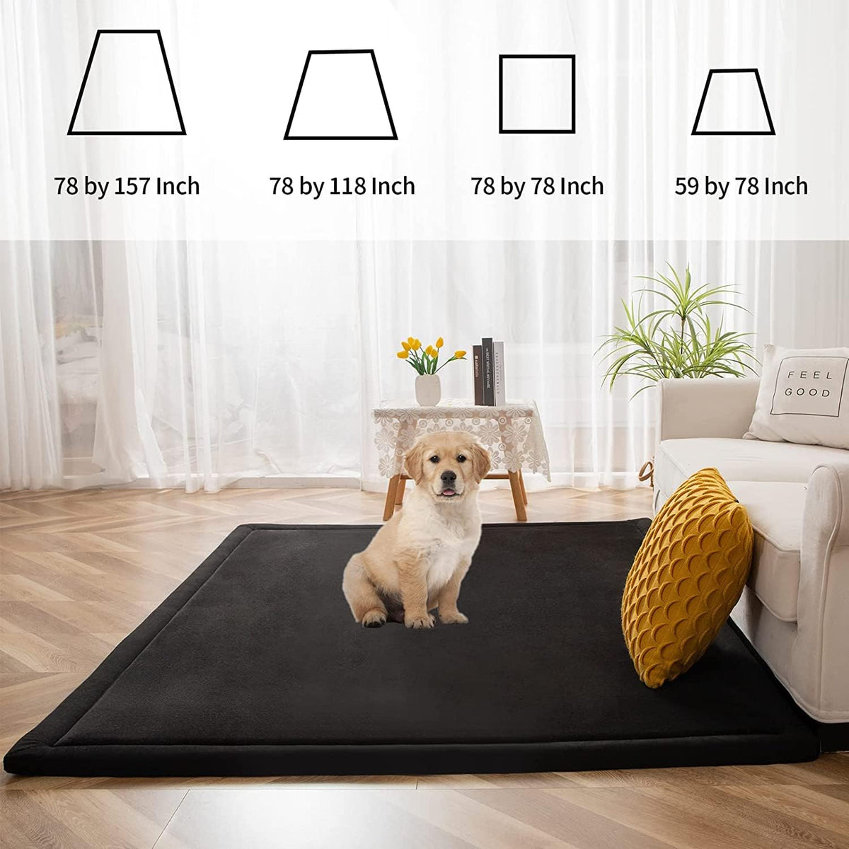 MAXYOYO Baby Play Mat, 1.2" Thick Memory Foam Soft Padded Carpet with Non-Slip Backing, 3x5 ft