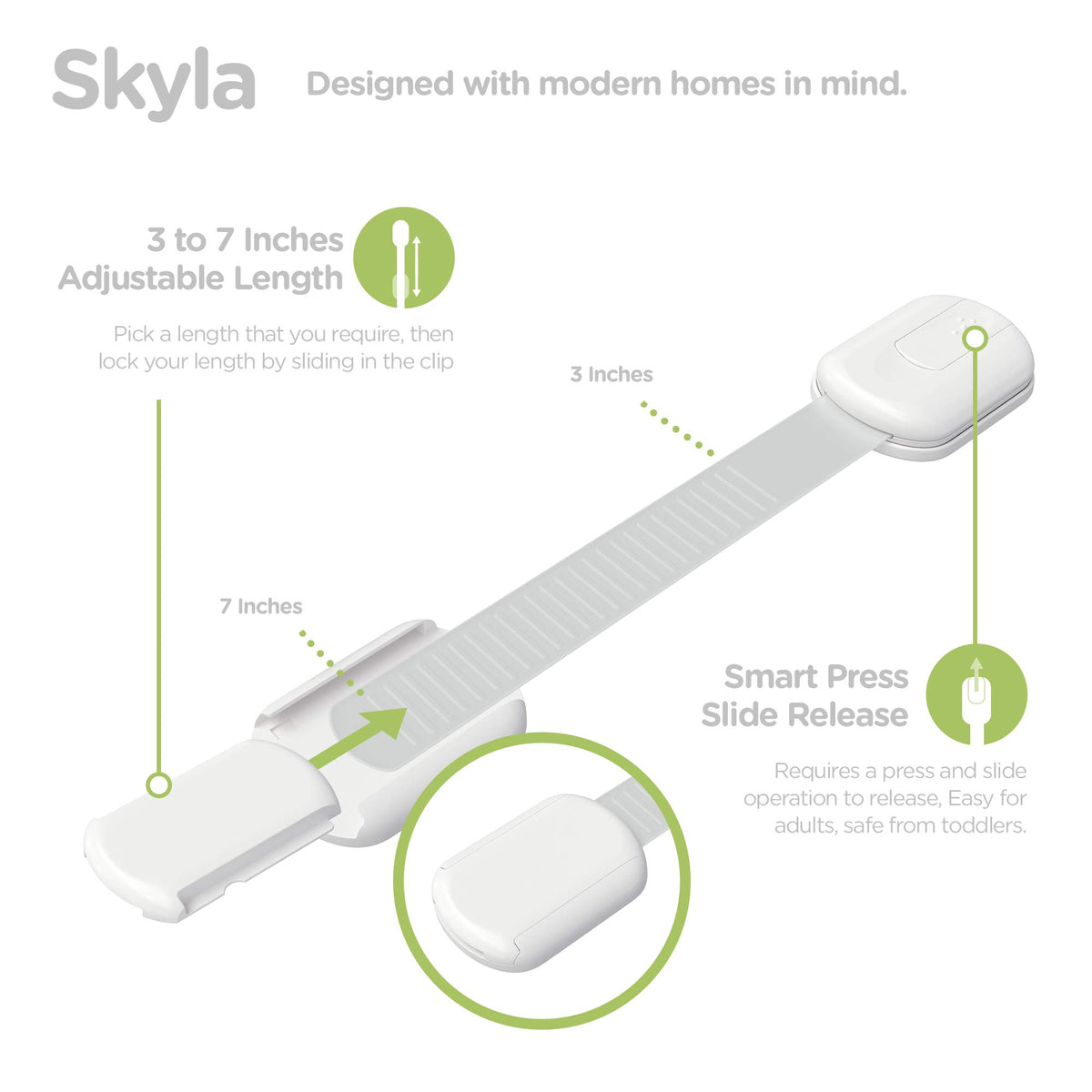 Baby Proofing Child Safety Locks (16 Pack) by Skyla Homes - The Safest, Quickest and Easiest 3M