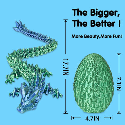 Large Dragon Eggs with Dragon Inside, 3D Printed Surprise Funny Gifts for Kids, Articulated Dragon