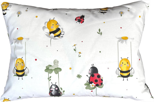 13x18 Pillowcase Kids Standard Size - Cotton Toddler Pillowcase, Bees Pillow Covers for Boys, Girls