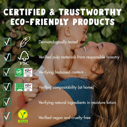 Eco by Naty Baby Wipes Unscented - 100% Compostable and Plant-Based Wipes, Good for Babies and
