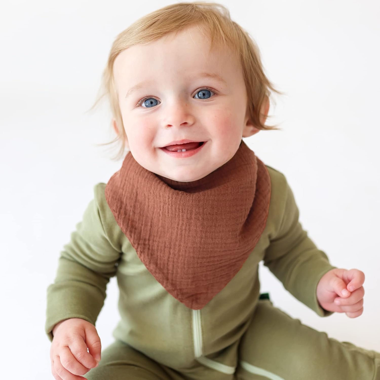 Konssy Muslin Baby Bibs 10 Pack Baby Bandana Drool Bibs 100% Cotton for Unisex Boys and Girls, Soft