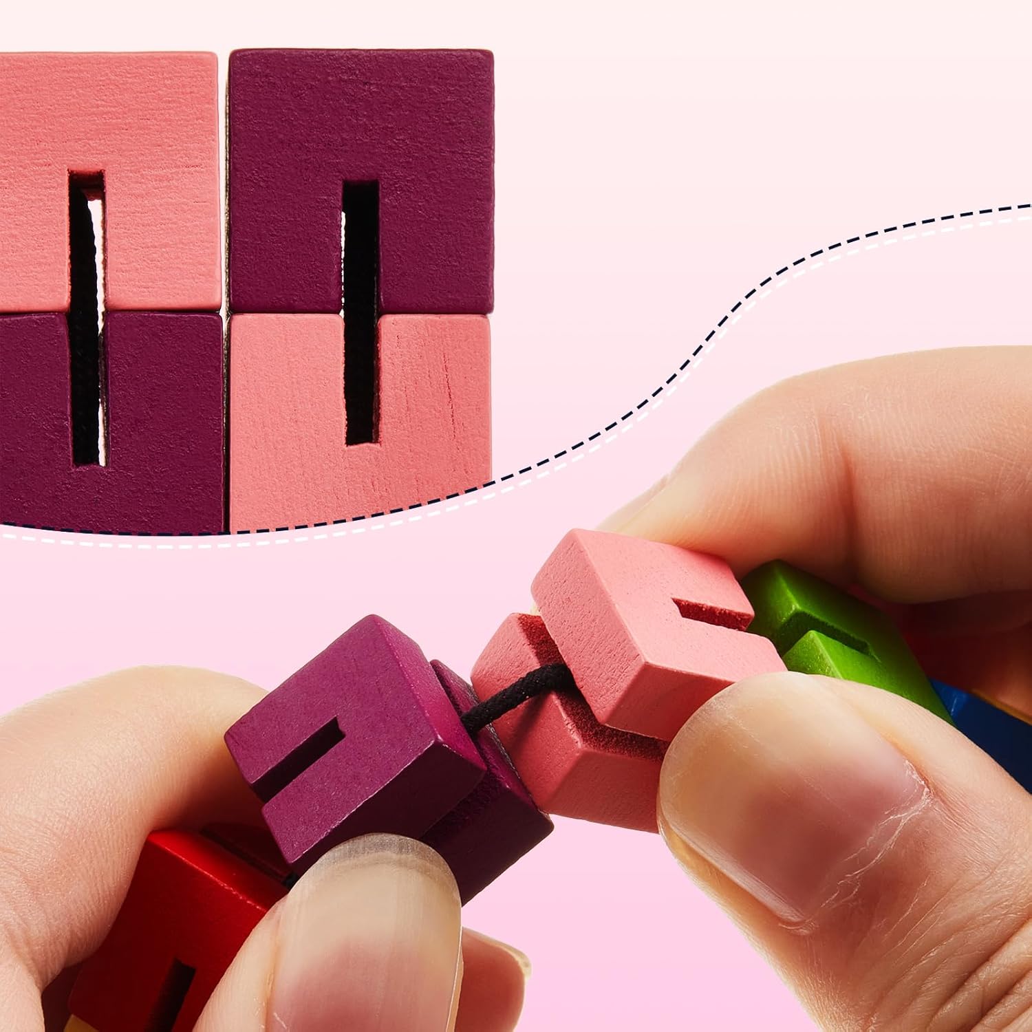 Wooden Toy Twist Block Cubes Puzzle Sensory Toys for Teens Party Favors for Boys and Girls (12