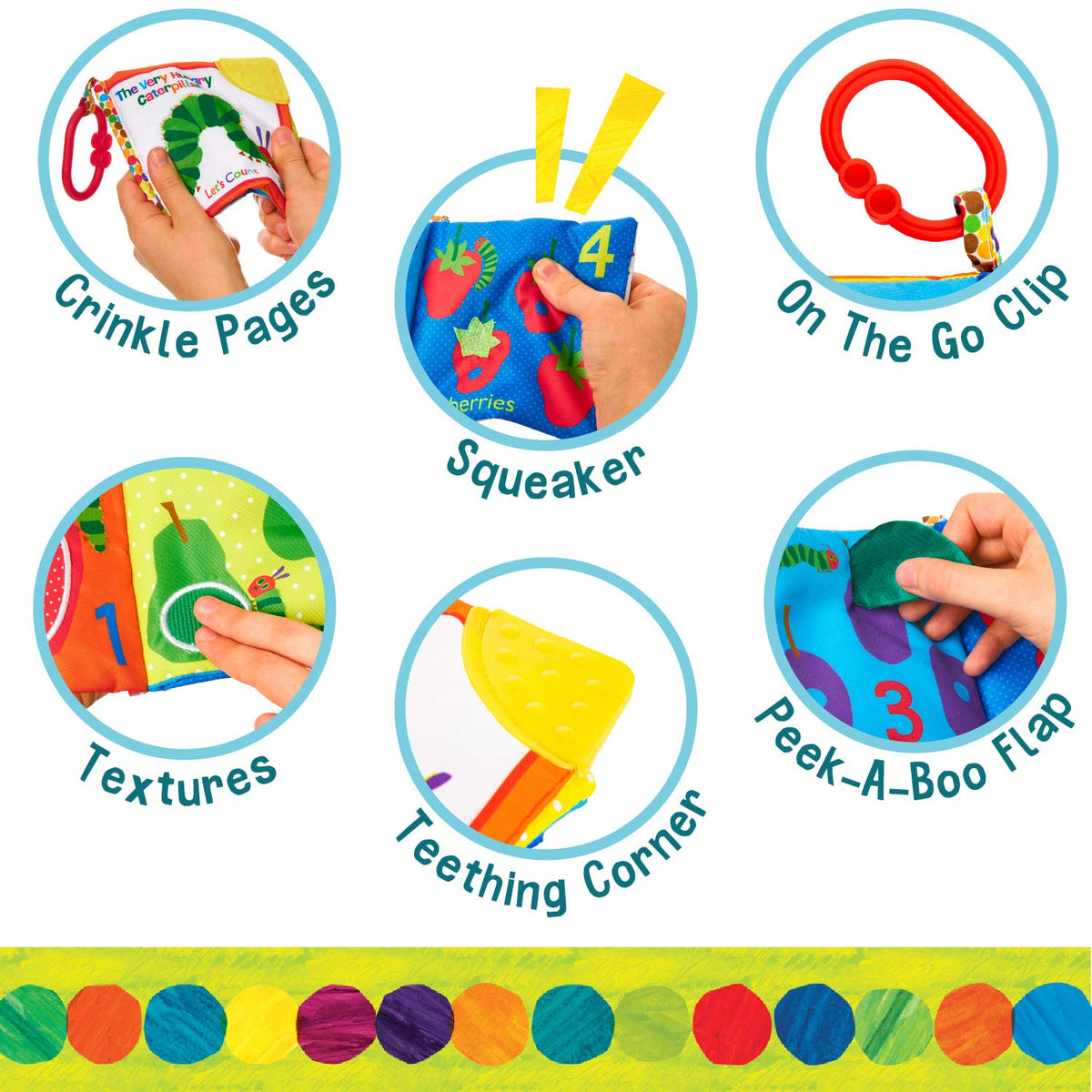 Let's Count Soft Book - World of Eric Carle the Very Hungry Caterpillar Baby on the Go Clip