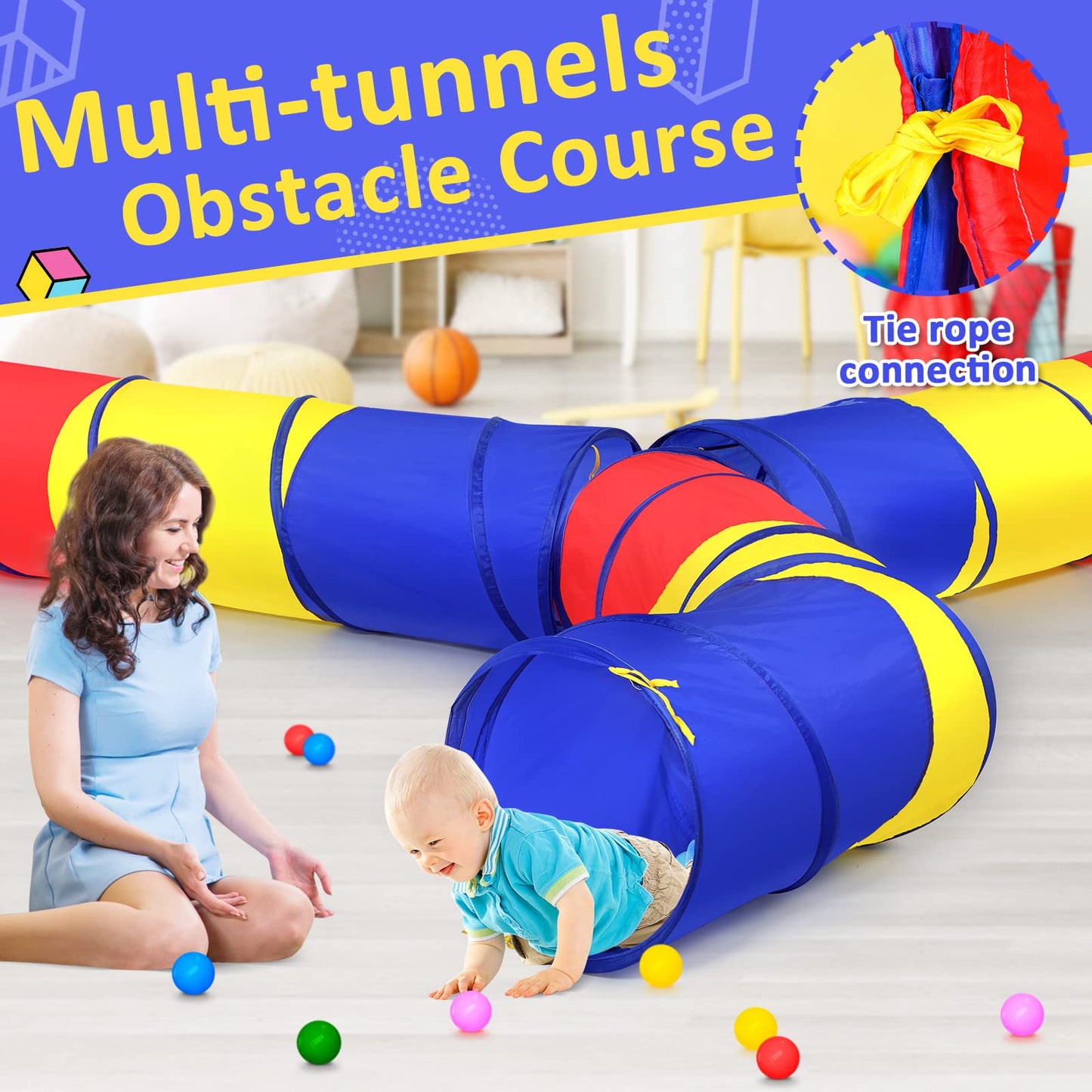 PigPigPen Pop Up Play Tunnel Tent for Toddlers Babies or Dogs, Indoor & Outdoor Toys for Kids