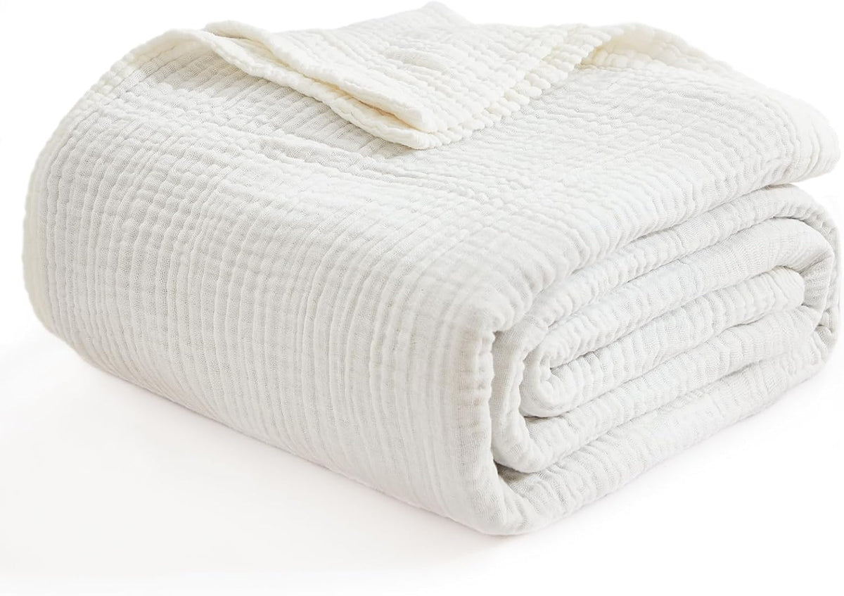 EMME Muslin Baby Blankets 100% Cotton 4-Layer Swaddle 40"x50" Lightweight Soft Breathable for