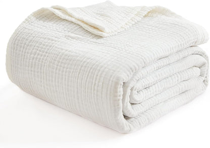 EMME Muslin Baby Blankets 100% Cotton 4-Layer Swaddle 40"x50" Lightweight Soft Breathable for