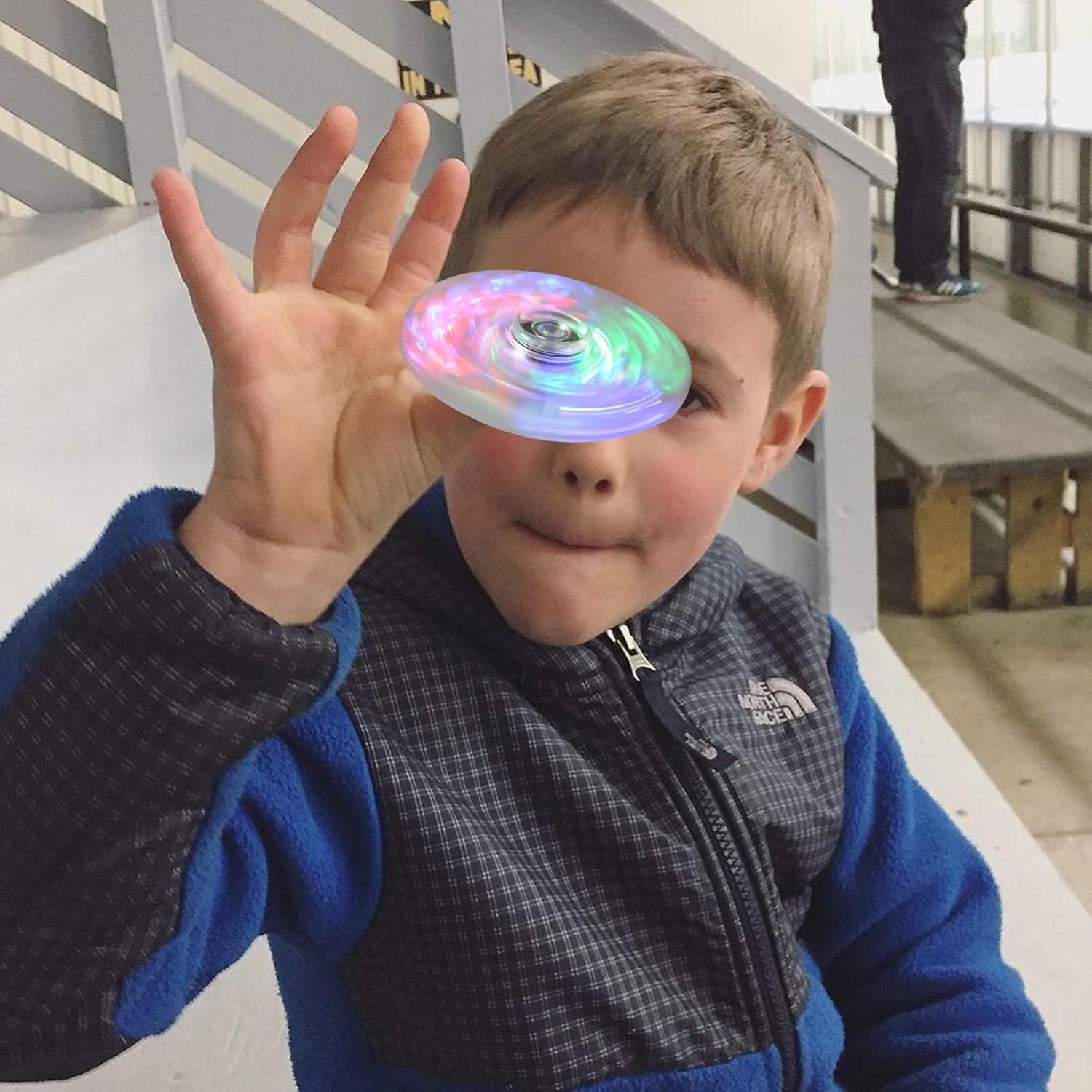 SCIONE LED Fidget Spinners, Light Up Sensory Fidget Toys for Kids, Glow in The Dark Toys for Kids
