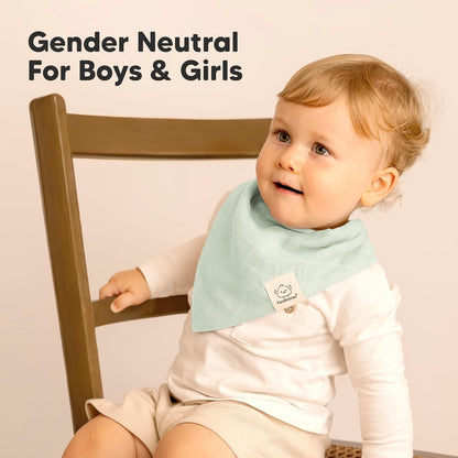 8-Pack Muslin Baby Bibs for Boys, Girls - Muslin Bandana Drool Bibs for Baby Girl & Boy, Drooling