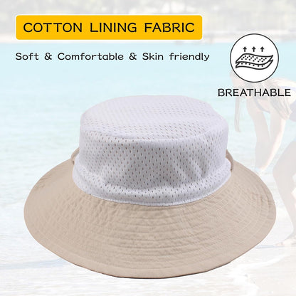 Peecabe Summer Baby Sun Hat for Boys Girls UPF 50+ Wide Brim Toddle Bucket Hat Adjustable Baby