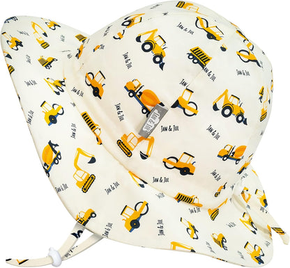 JAN & JUL Adjustable Cotton Floppy Sun Hat with 50+ UPF Protection for Boys