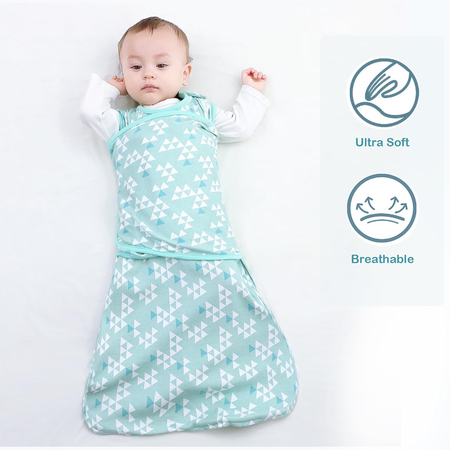 Sleepsack Swaddle,Adjustable Wearable Baby Sleep Sack XL,Miracle Swaddle for Babies Large,100%
