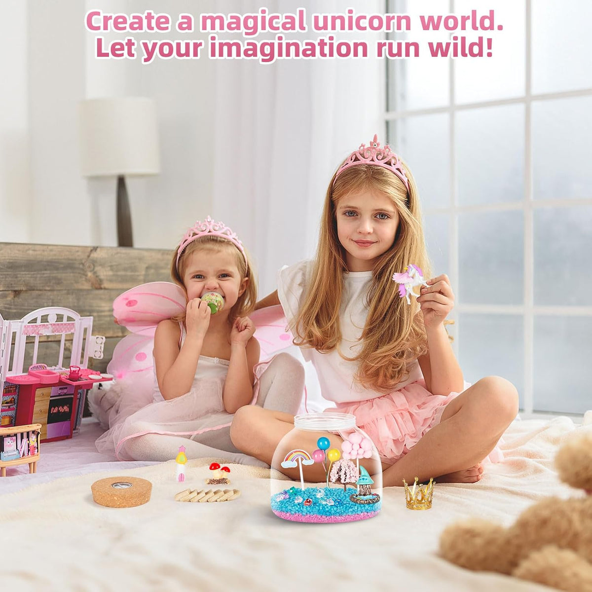 Unicorn Light Up Terrarium for Girls – DIY Garden Craft with LED | STEM Kit, Arts & Crafts Gift for