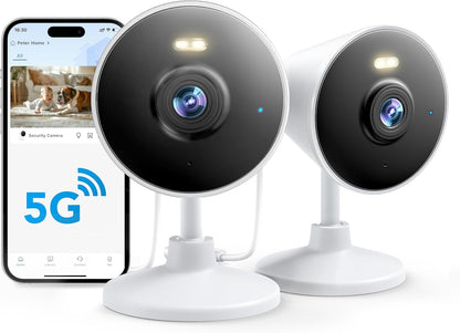 [5G & 2.4G] Indoor/Outdoor Security Camera for Home, Baby/Elder/Dog/Pet Camera with Phone App