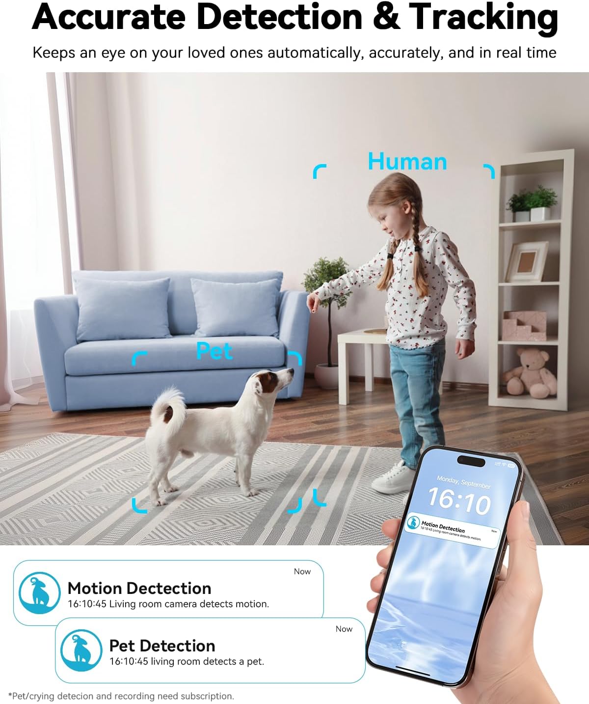 blurams Pet Camera 4K, 8MP Indoor Cameras for Home Security with One-Touch Call, Color Night