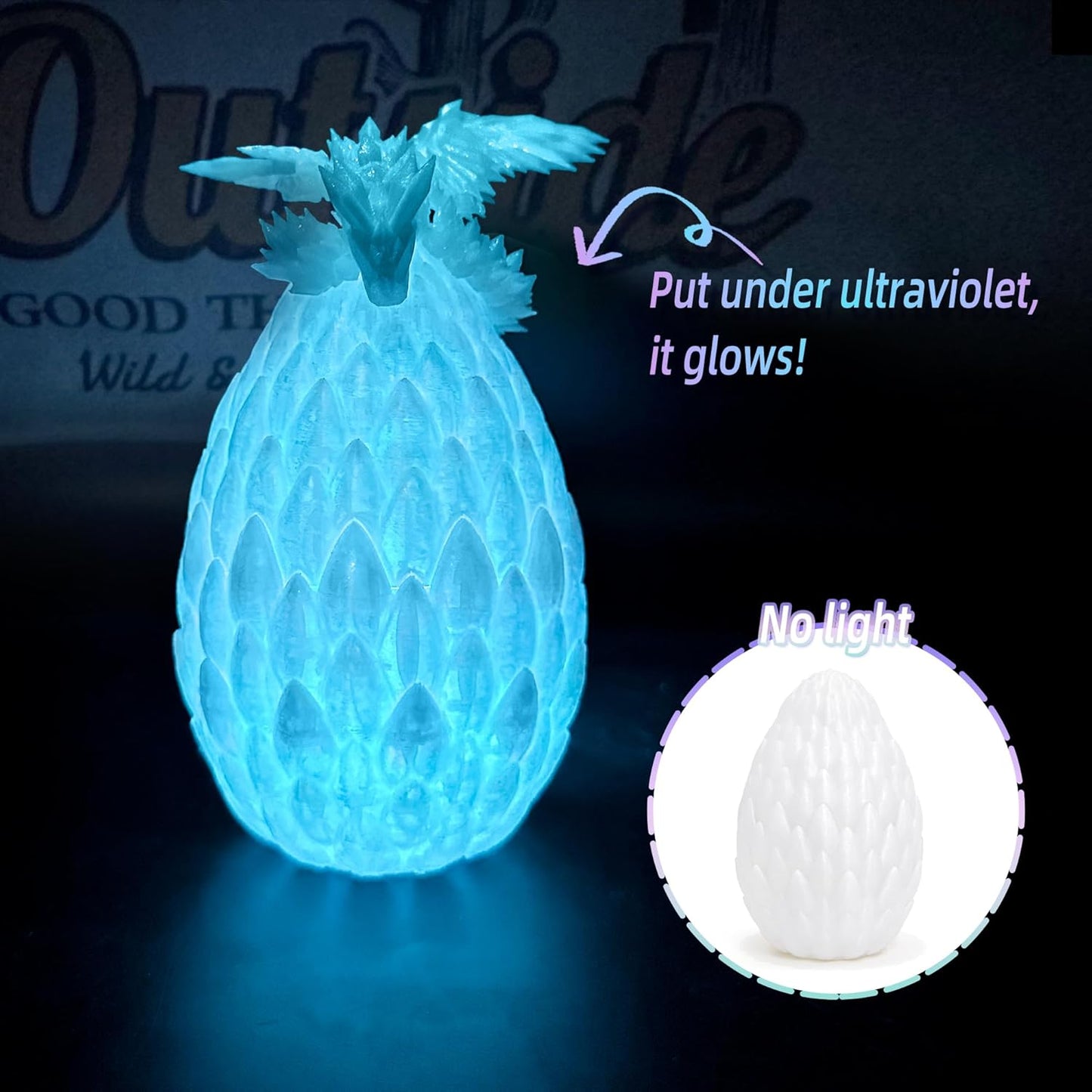 Upgraded 3D Printed Flying Dragon in Egg - Surprise Egg with Flexible Winged Dragon Inside, Mystery