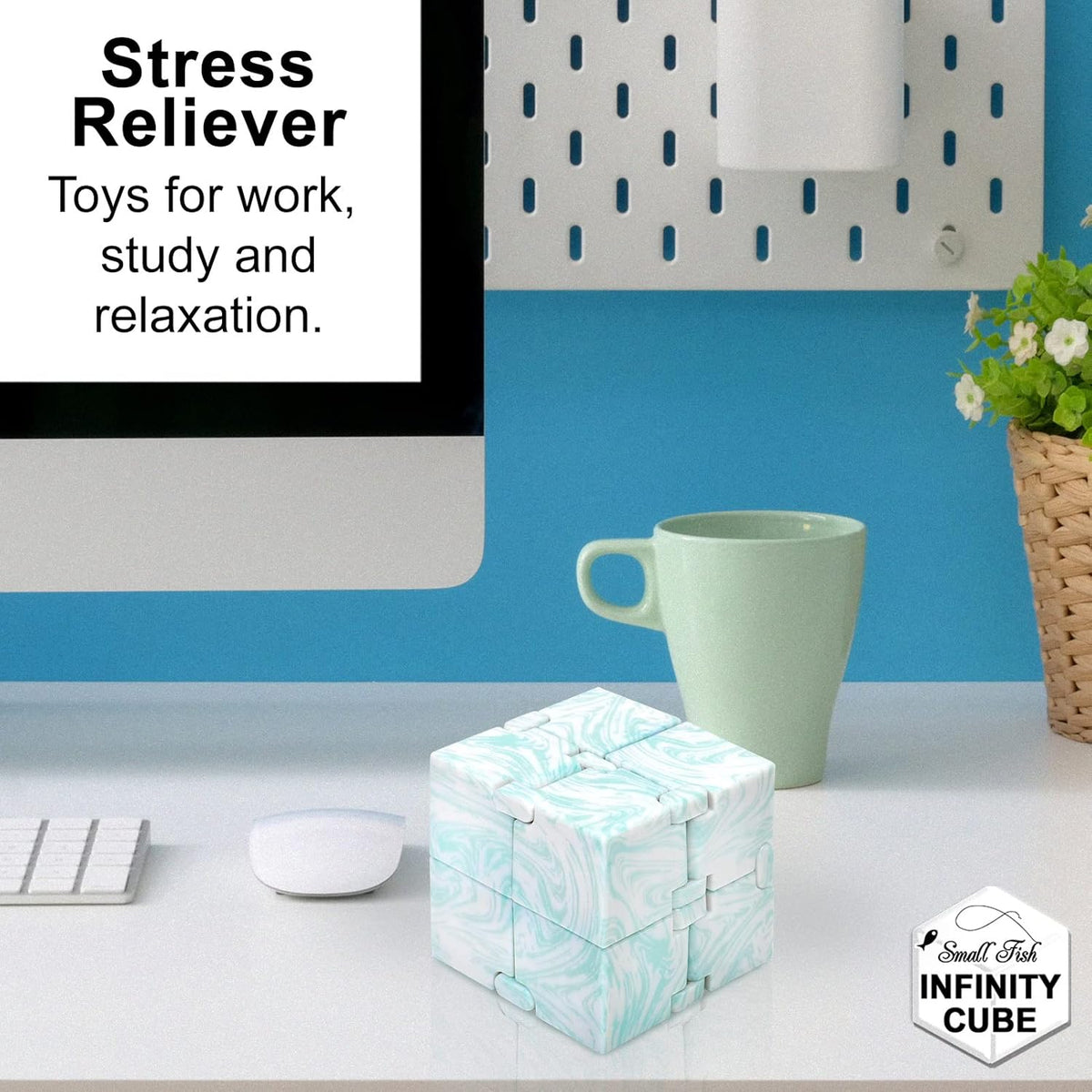 SMALL FISH Infinity Cube Sensory Fidget Toy, Sensory Tool EDC Fidgeting Game for Kids and Adults