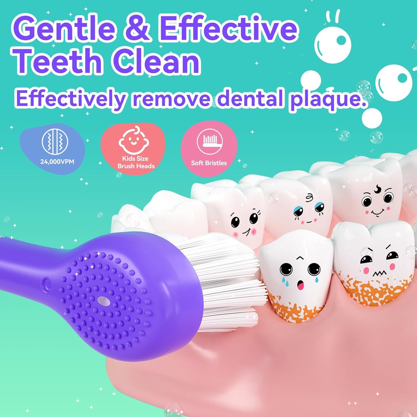 SEAGO Kids Electric Toothbrushes Rechargeable, Toddler Electric Toothbrush with Magnetic Charging