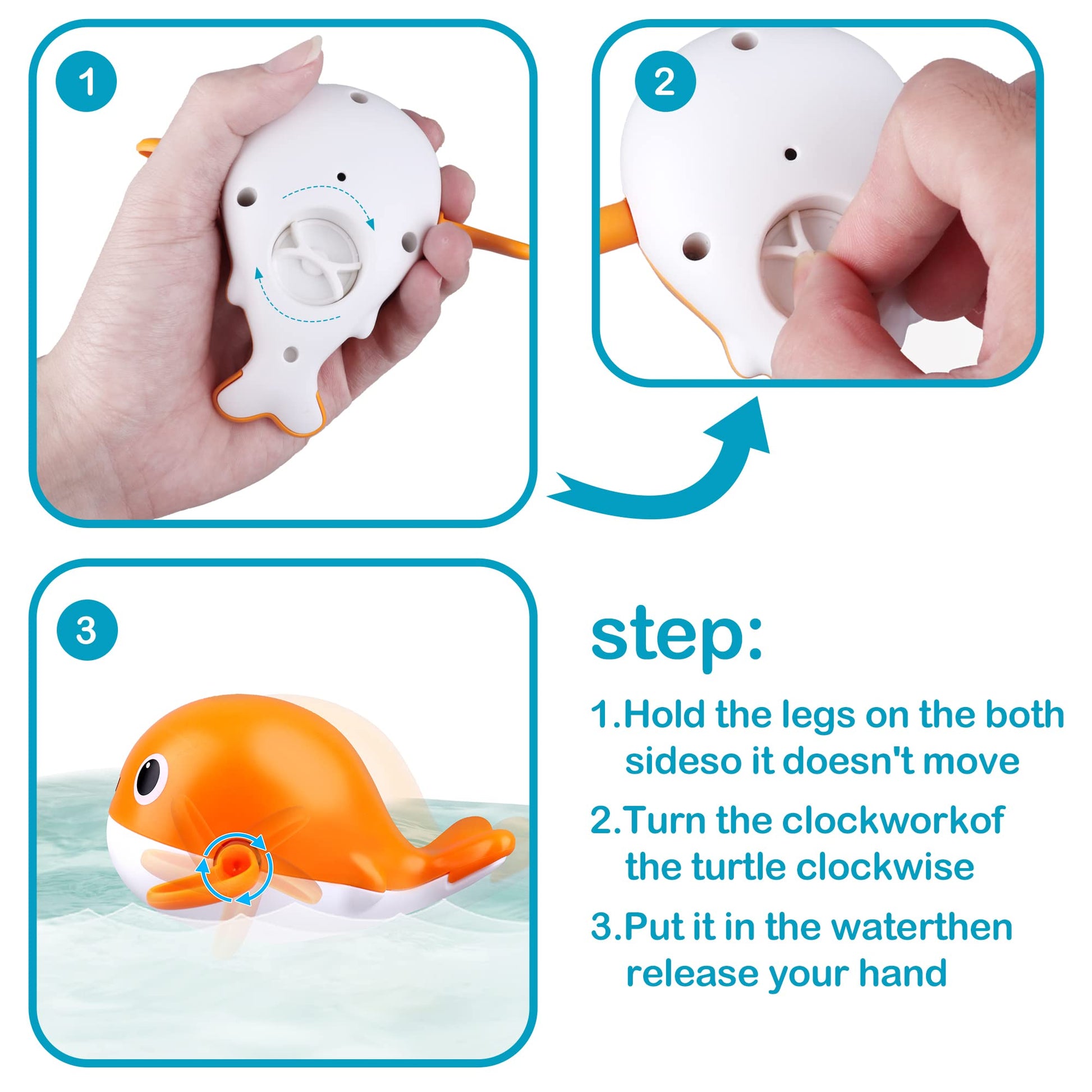 Dwi Dowellin Bath Toy for Toddlers ,Bathtub Toy with Floating Mold Free Swimming Toys and Stacking