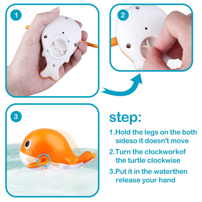 Dwi Dowellin Bath Toy for Toddlers ,Bathtub Toy with Floating Mold Free Swimming Toys and Stacking