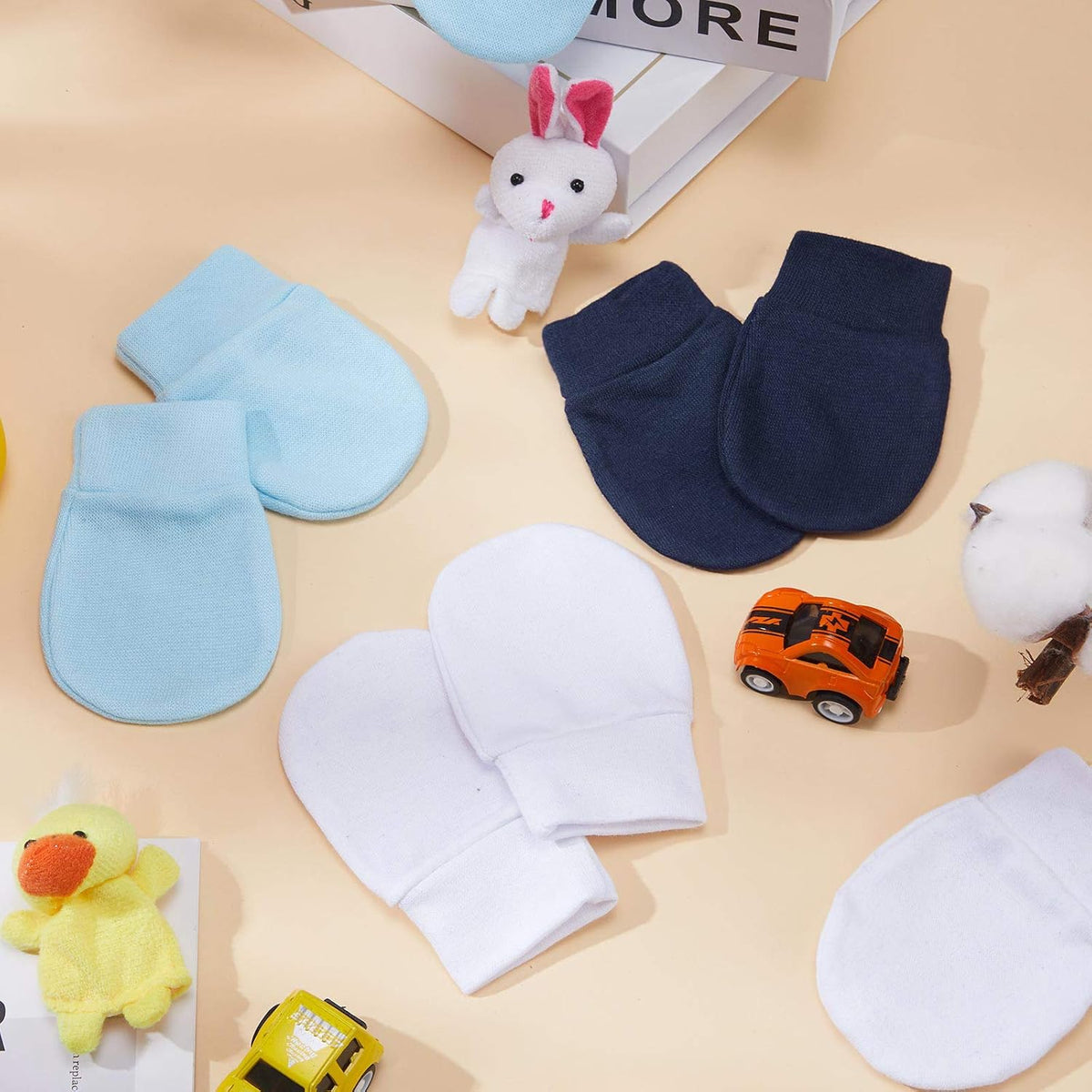 Geyoga 6 Pairs Newborn Baby Mittens No Scratch Gloves Infant Toddler Anti Scratch Essentials Unisex