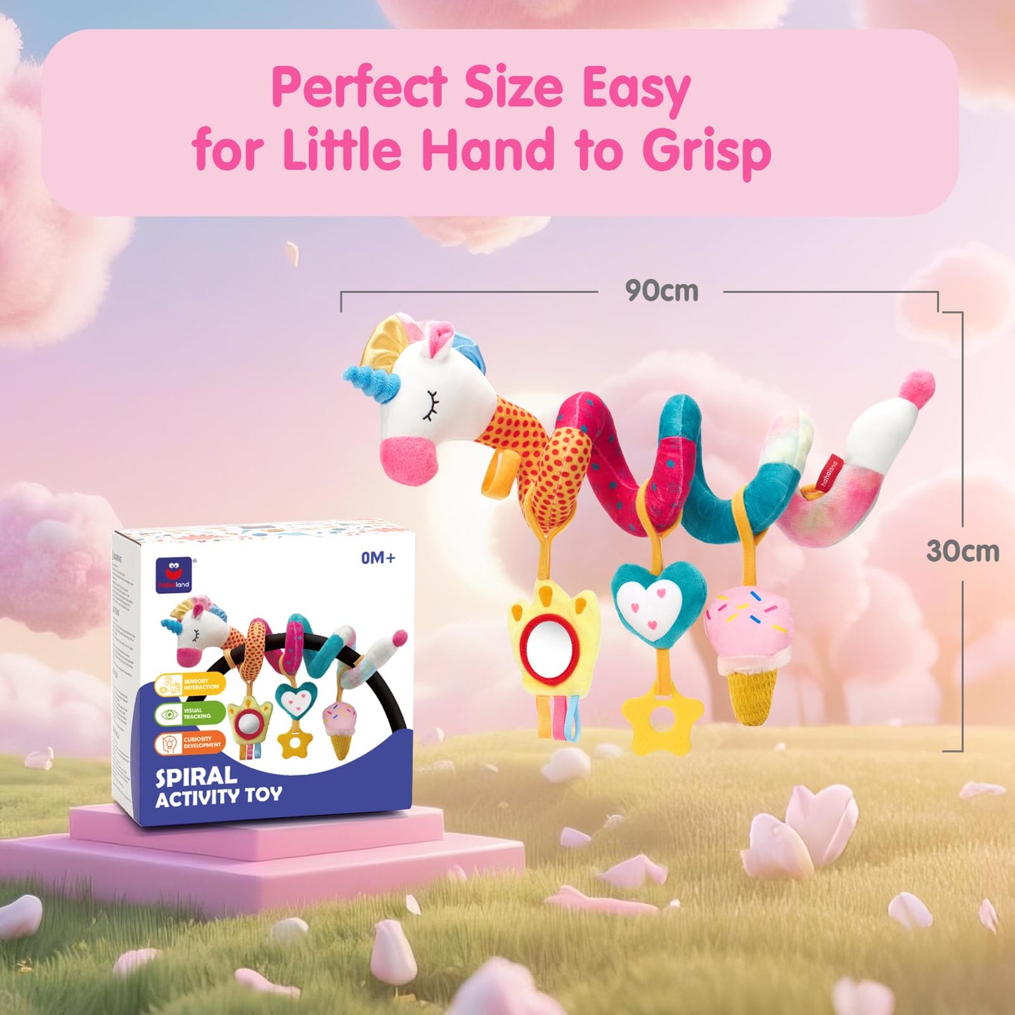 hahaland Car Seat Toys for Babies 0-6 Months Girl Stroller Toy Unicorn