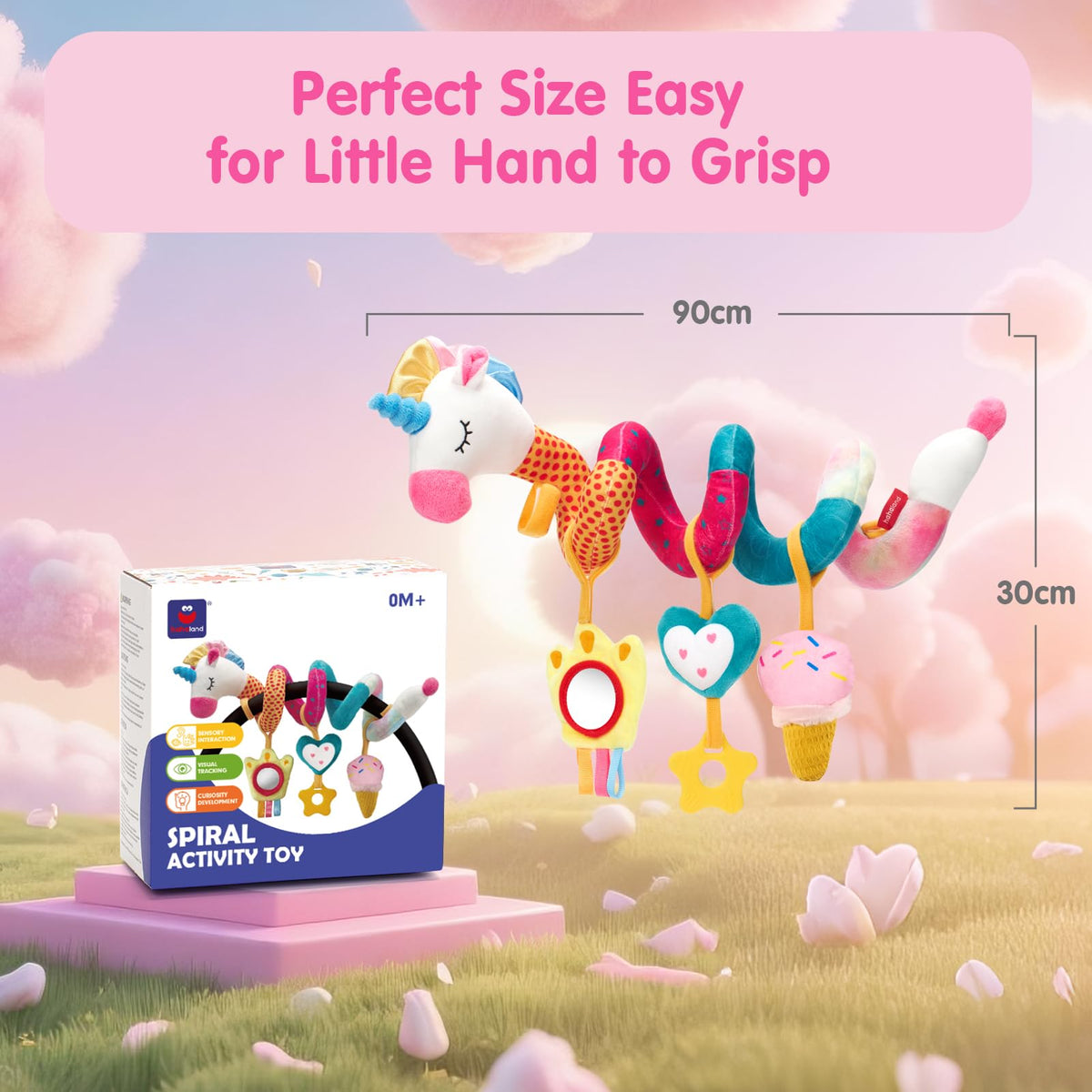 hahaland Car Seat Toys for Babies 0-6 Months Girl Stroller Toy Unicorn