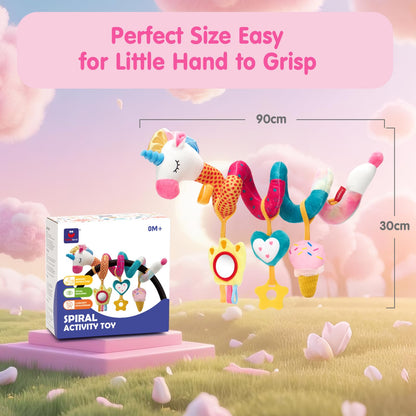 hahaland Car Seat Toys for Babies 0-6 Months Girl Stroller Toy Unicorn