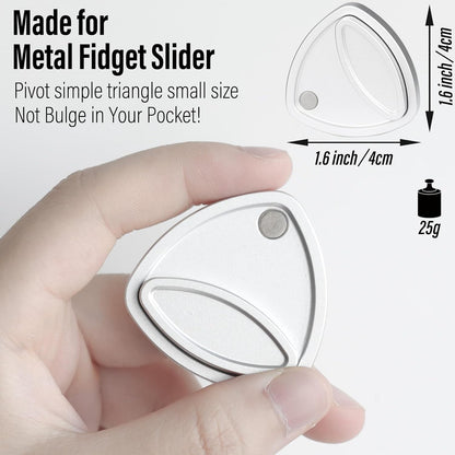 FREELOVE Pivot Magnetic Fidget Slider, Metal Worry Coin Haptic Clicker for Adults, Triangle