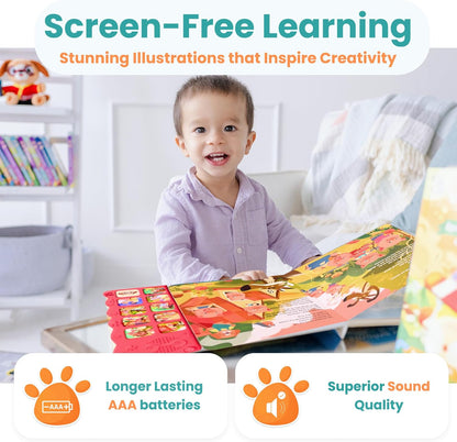 GO GO 9 Fairy Tale Songs: Interactive Sound Book, Musical Books for Toddlers 1-3, Talking Books for