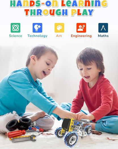 STEM Toys for 5 6 7 8+ Year Old Boy, 10 in 1 Electric Building Toys for Kids Ages 4-8 5-7 6-8