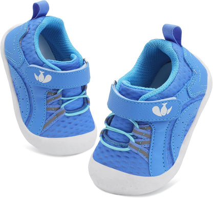 FEETCITY Wide Baby Shoes Boys Girls Baby Barefoot Shoes Breathable Infant Walking Shoe Crib Sock