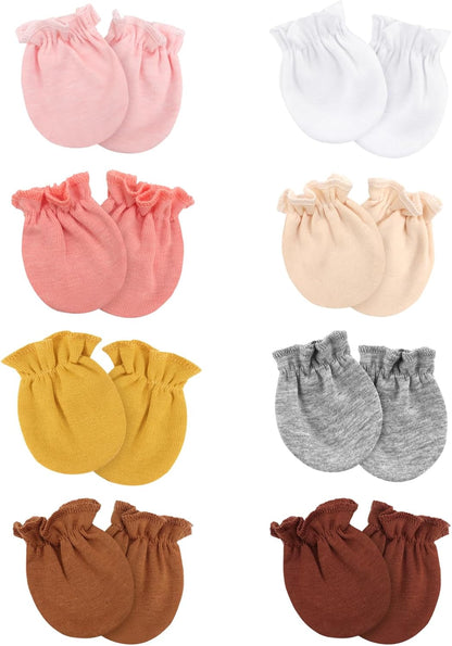 Newborn Baby Mittens No Scratch Cotton Elastic Wrist Gloves Infant Toddler Mittens for Baby Boy