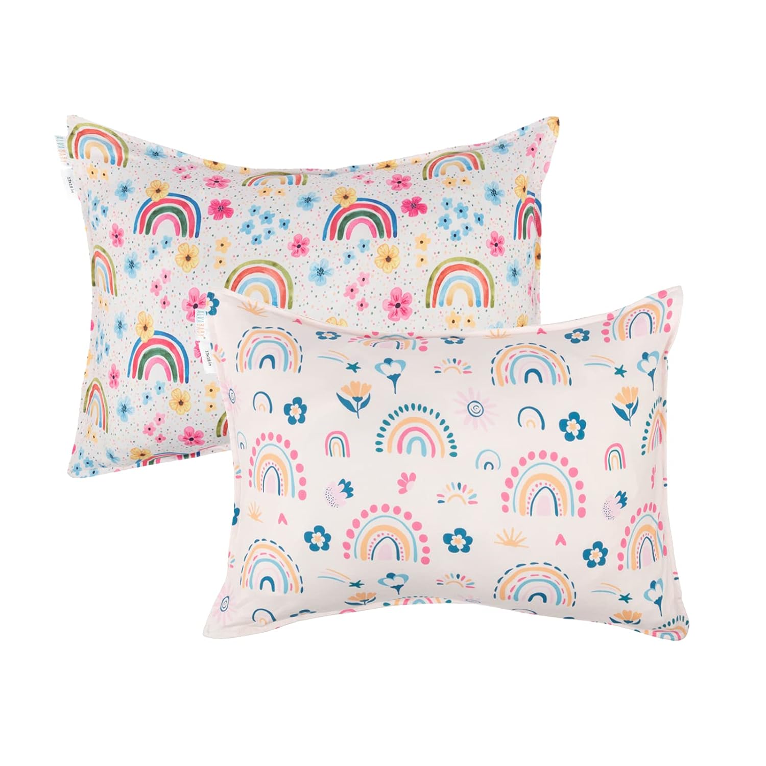 ALVABABY Toddler Pillowcases Stretchy Soft Kids Pillow Cover 2 Pack Fit 13"x 18" or 12"x18"
