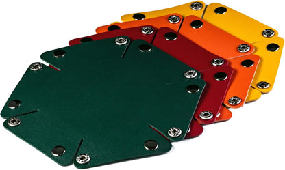 4 Pieces Small Dice Case & Dice Storage Box PU Leather Folding Round Dice Holder for Store