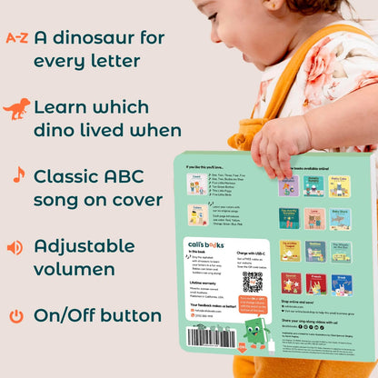 Cali's Books Dinosaur Alphabet Book for Toddlers 1-3 - Learn Dino ABC, Musical Books for Kids